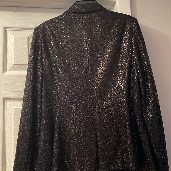 Sequin Open Front Shawl-Collar - Picture 10 of 10